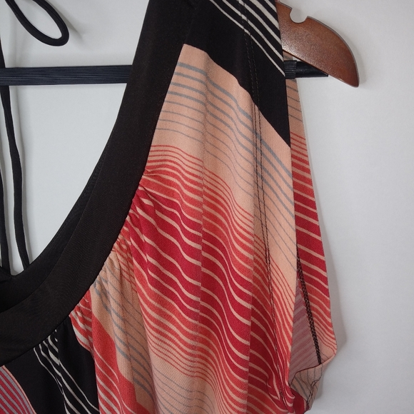 Heart Soul M Y2K Diagonal Striped Disco Special Bubble Hem Top in Retro Style - Picture 2 of 7